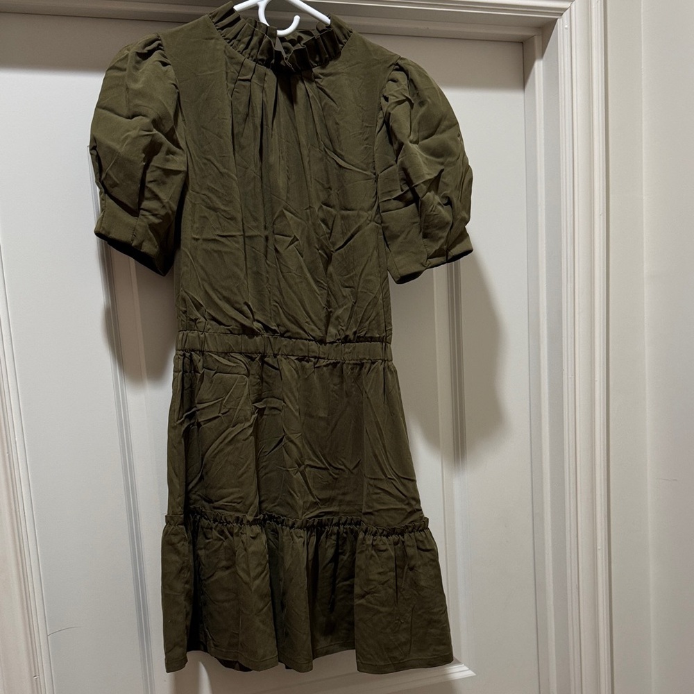 Alice + Olivia Olive Green Mini Dress